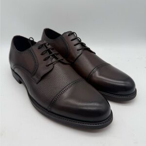 BRAND NEW ZANZARA $265 Balkans Brown Leather Cap Toe Lace Up Derby Shoes Size 10